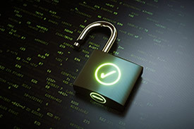 Lock on dark background