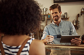 In store transaction with a tablet