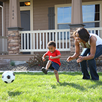 mother son soccer.