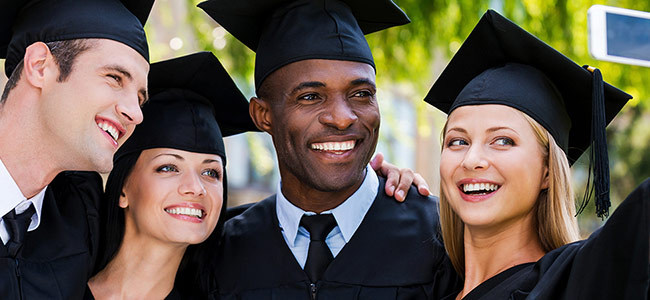 Group of graduates taking a selfie